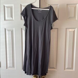 Gray Scoop Neck T-shirt Dress